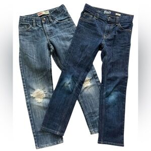 LEVI’S 511 Distressed Jeans Boys Sz 7R B’GOSH Darkwash Sz 7 adjustable waist
